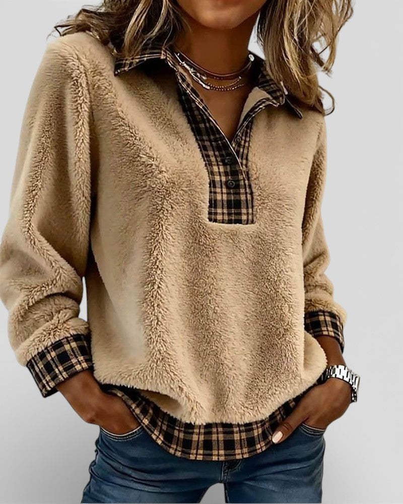 Lara™ | Jersey con detalle de cuadros