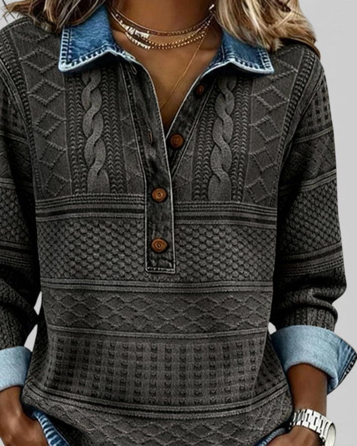 Rosenda™ | Sudadera elegante con medio botón