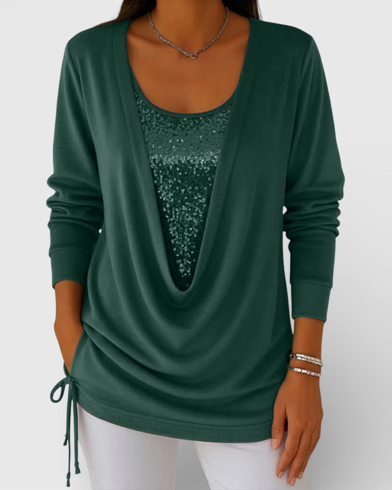 Lucía™ | Top bicolor de lentejuelas premium