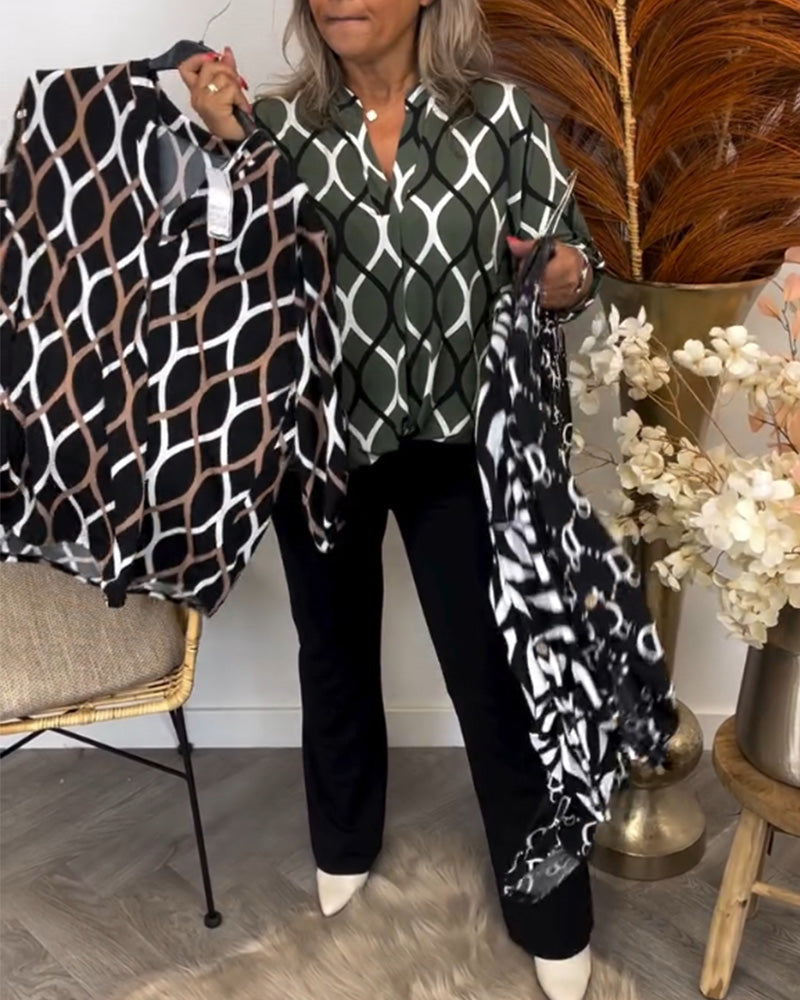 Lina™ | Blusa Elegante con Estampado Moderno