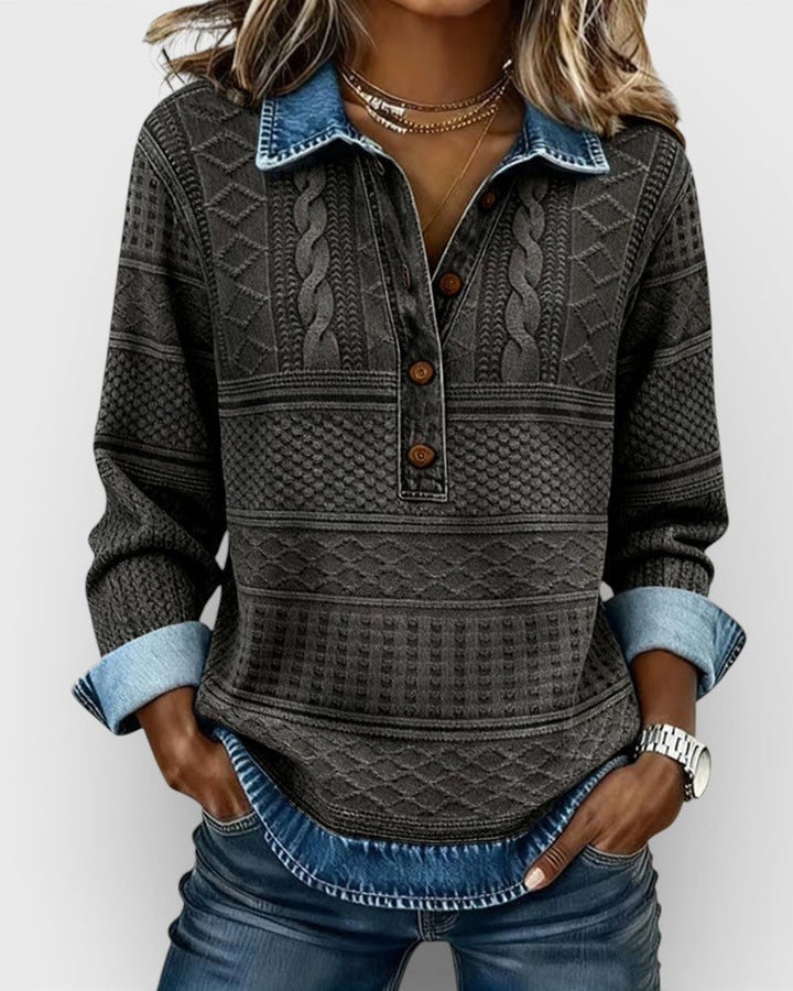 Rosenda™ | Sudadera elegante con medio botón