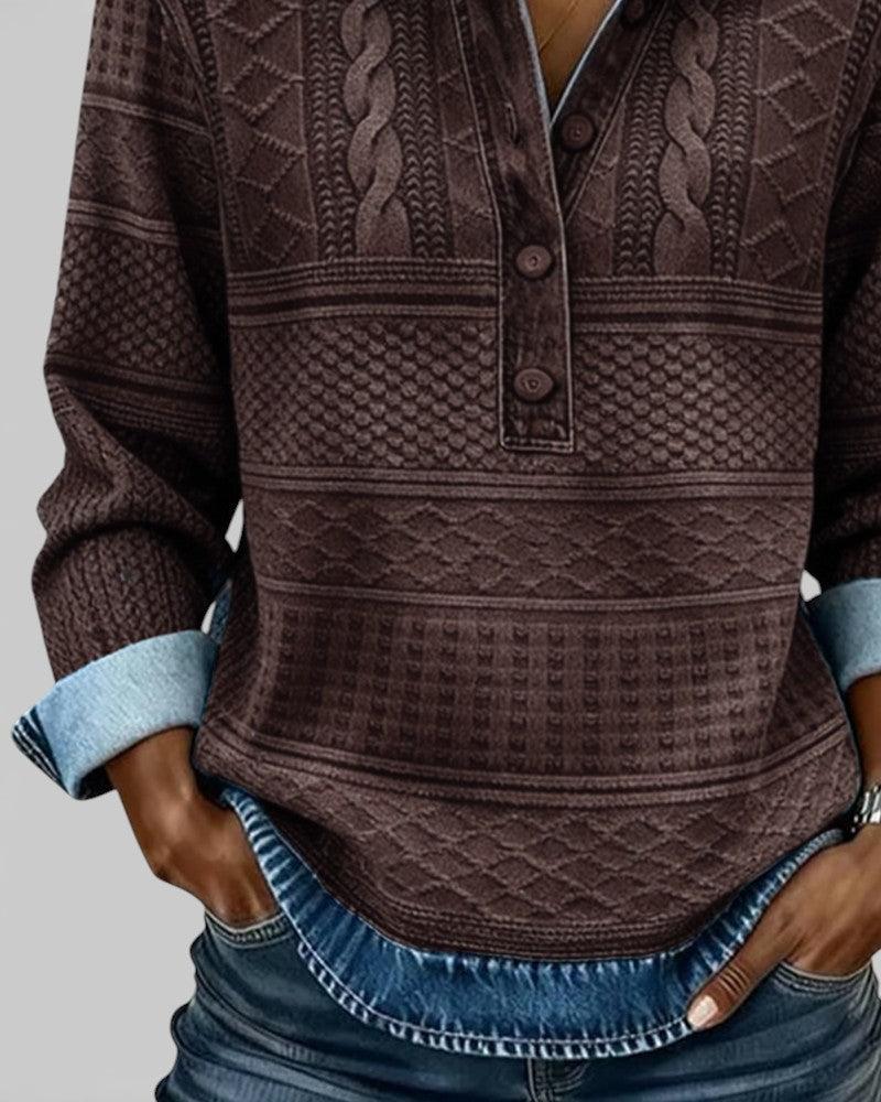 Rosenda™ | Sudadera elegante con medio botón