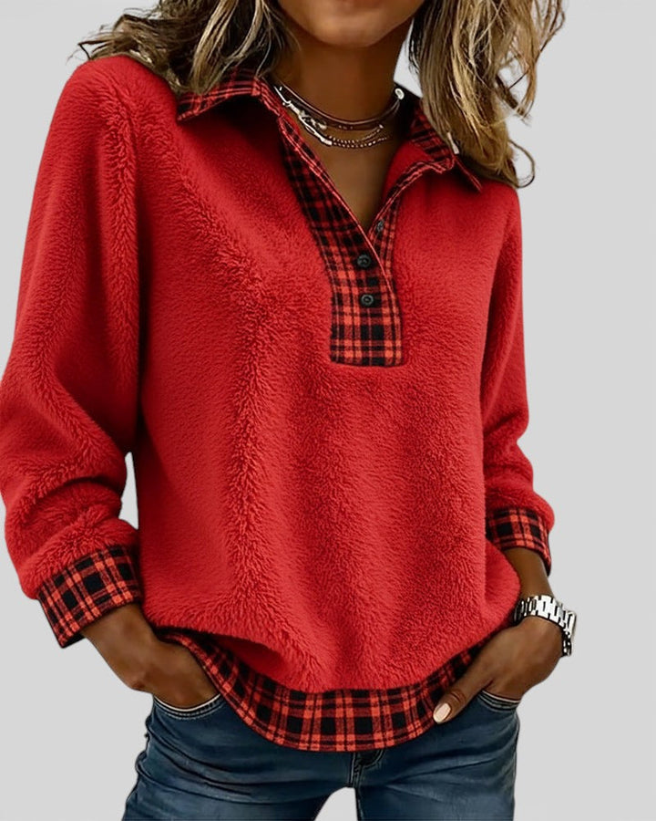 Lara™ | Jersey con detalle de cuadros