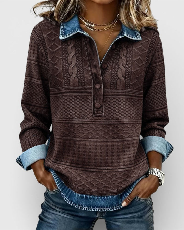 Rosenda™ | Sudadera elegante con medio botón