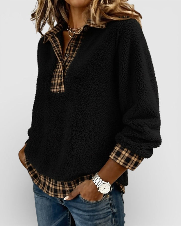 Lara™ | Jersey con detalle de cuadros