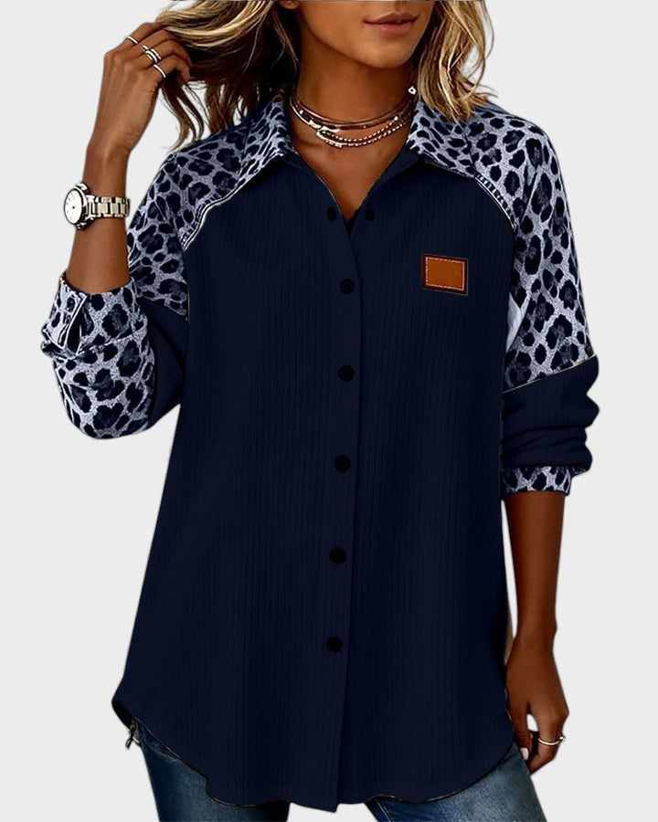 Juana™ | Camisa de botones con estampado leopardo