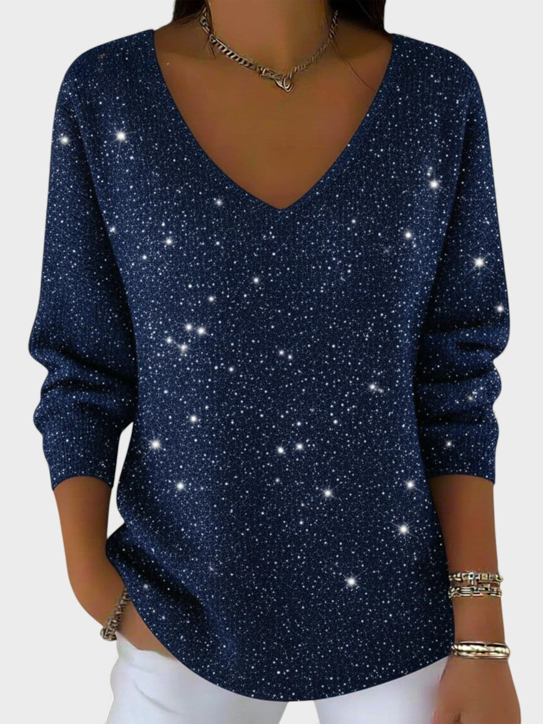 Inés™ | Jersey festivo con escote en V