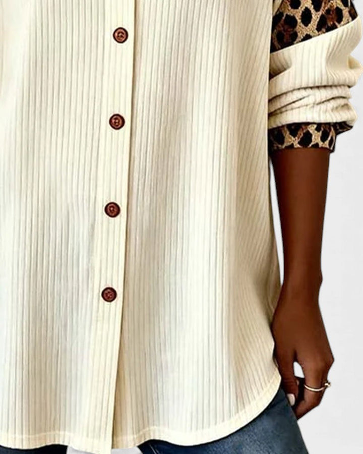 Juana™ | Camisa de botones con estampado leopardo