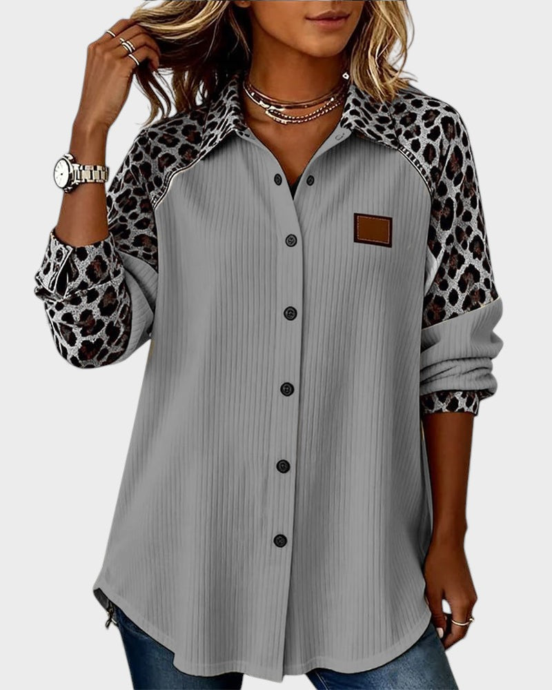 Juana™ | Camisa de botones con estampado leopardo