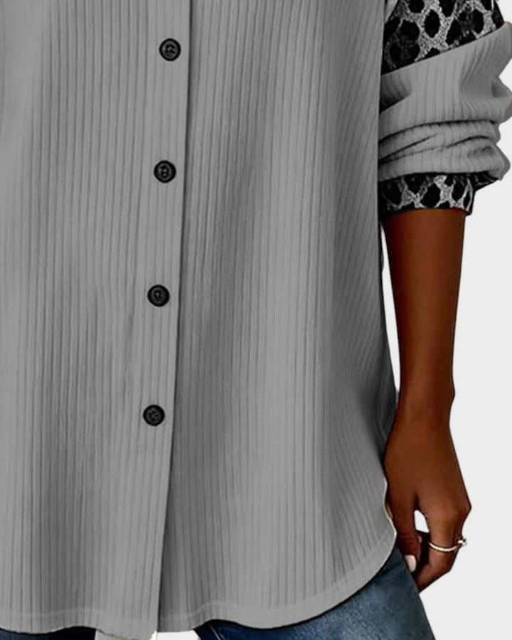 Juana™ | Camisa de botones con estampado leopardo