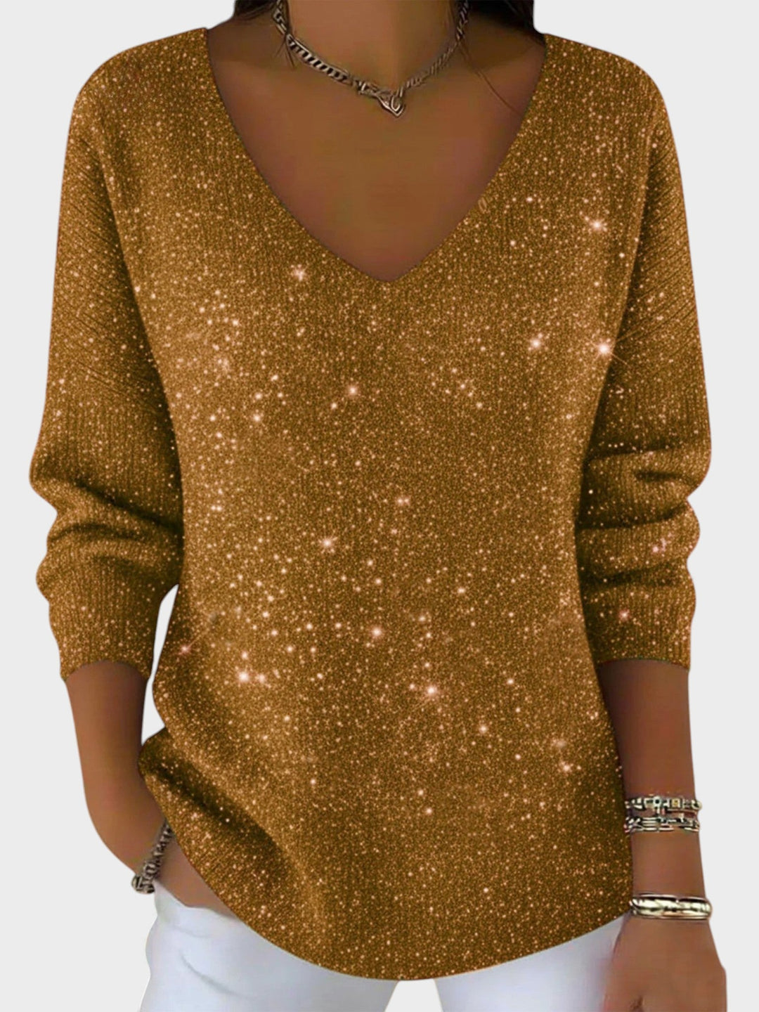 Inés™ | Jersey festivo con escote en V