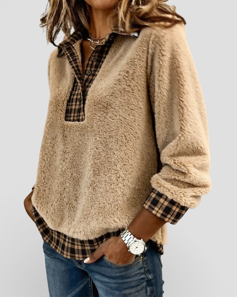 Lara™ | Jersey con detalle de cuadros