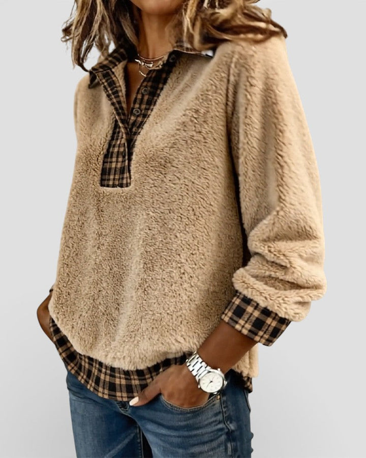 Lara™ | Jersey con detalle de cuadros