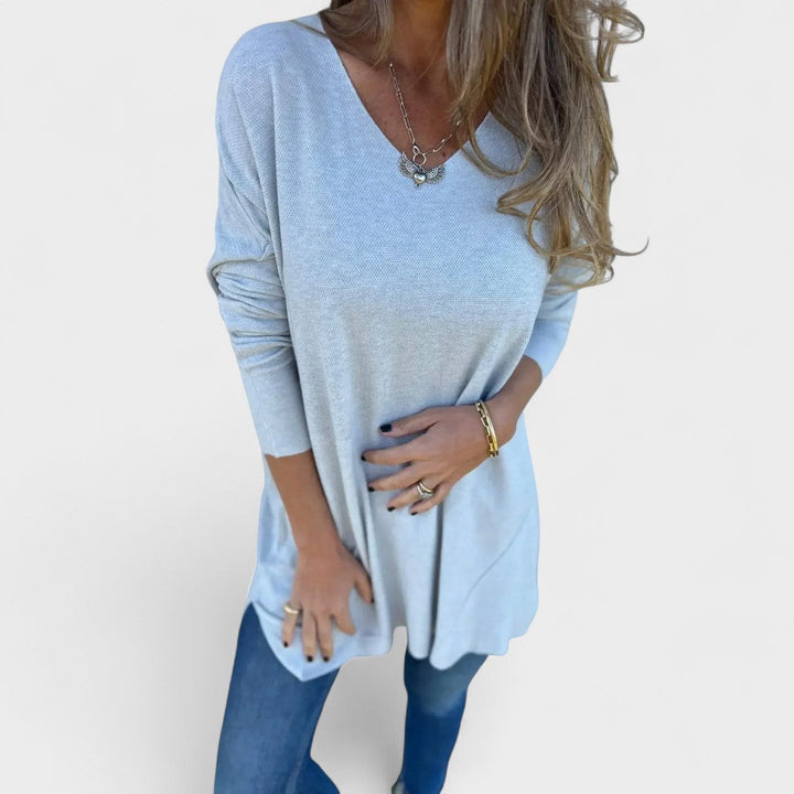 Juana™ | Túnica de punto relajada con cuello en V