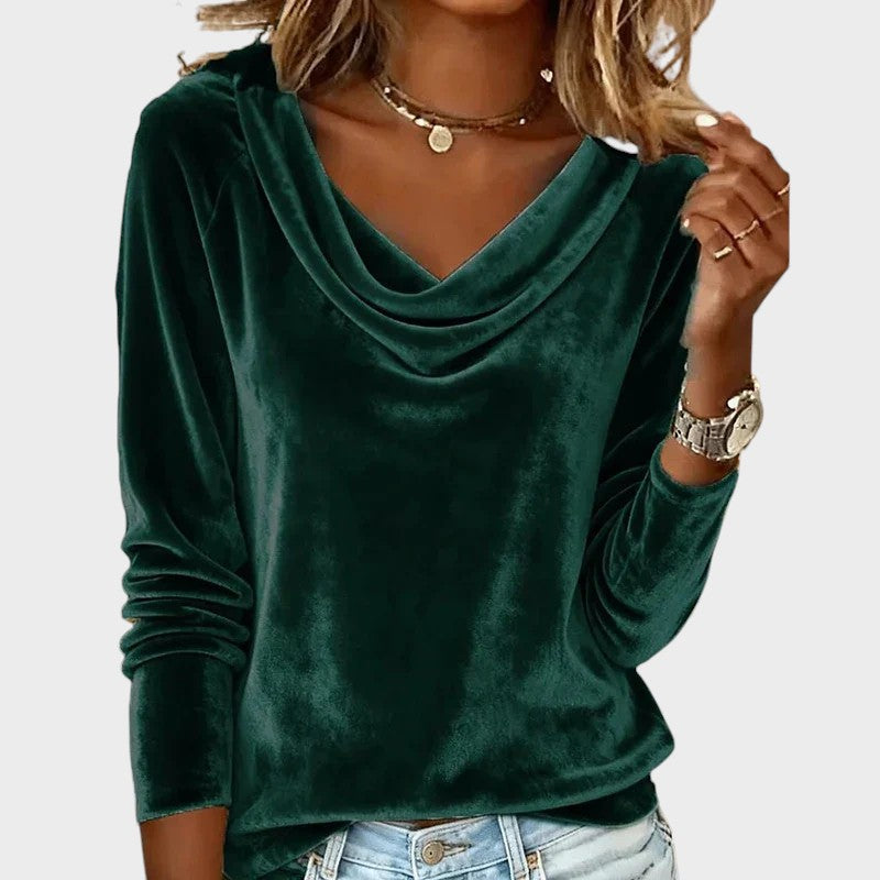 Dalia™ | Top lujoso con cuello drapeado