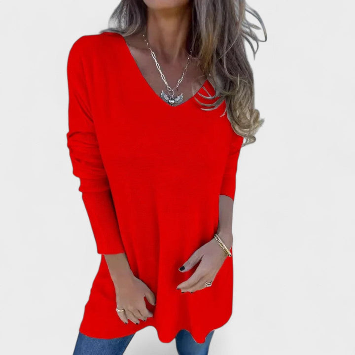 Juana™ | Túnica de punto relajada con cuello en V