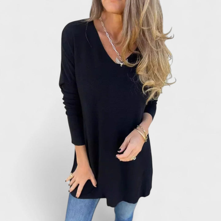 Juana™ | Túnica de punto relajada con cuello en V