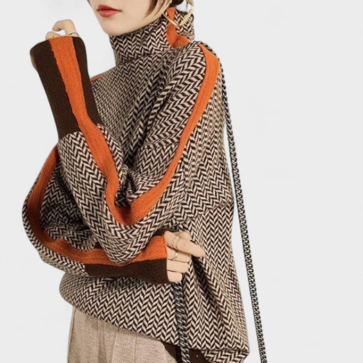 Isidora™ | Suéter de lujo con cuello alto en espiga