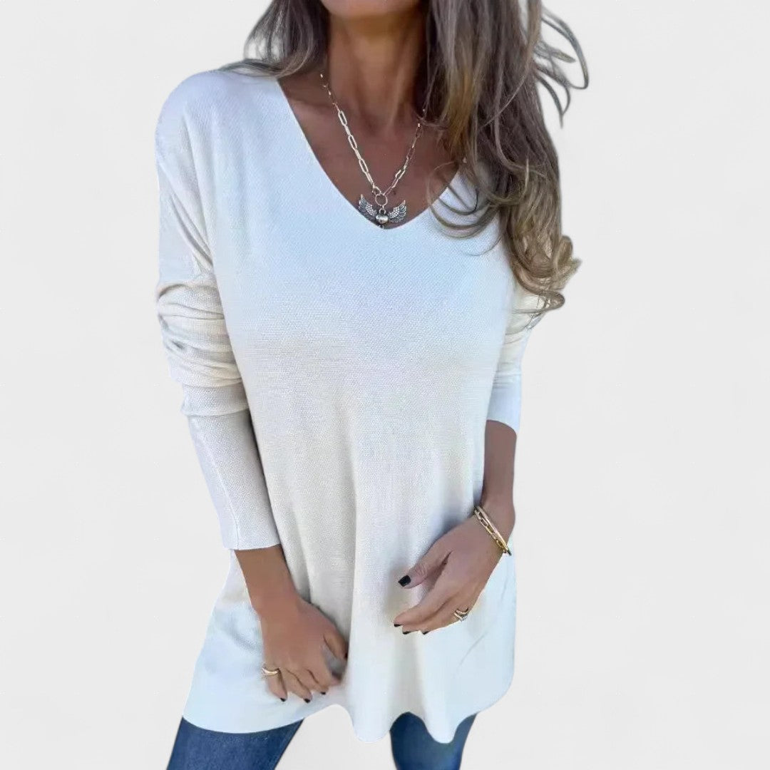 Juana™ | Túnica de punto relajada con cuello en V