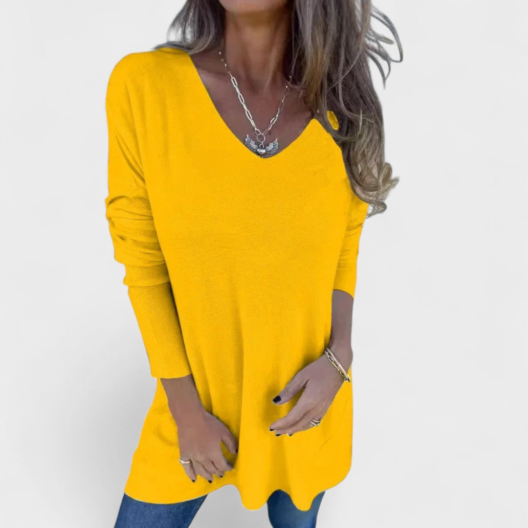Juana™ | Túnica de punto relajada con cuello en V