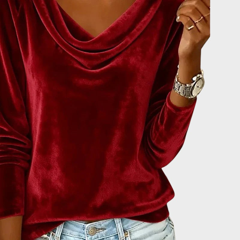 Dalia™ | Top lujoso con cuello drapeado