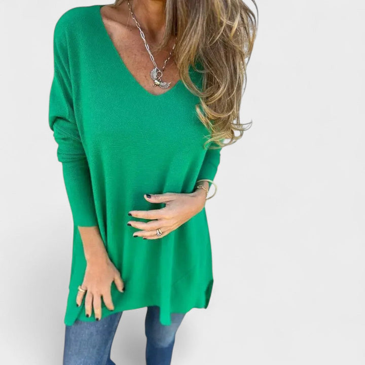 Juana™ | Túnica de punto relajada con cuello en V