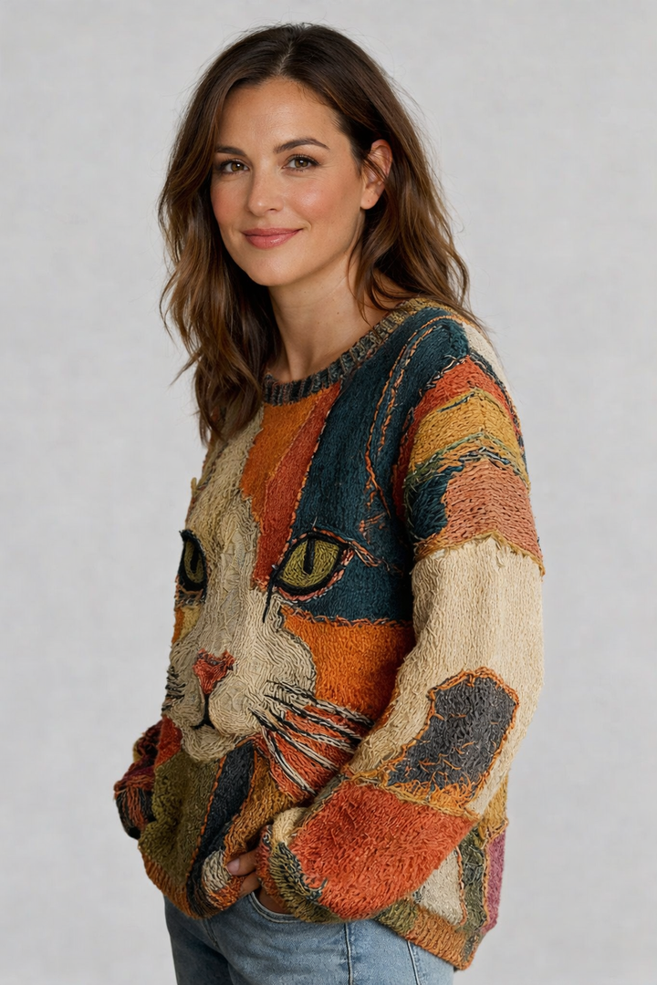 Zaira™ | Top artístico con gato