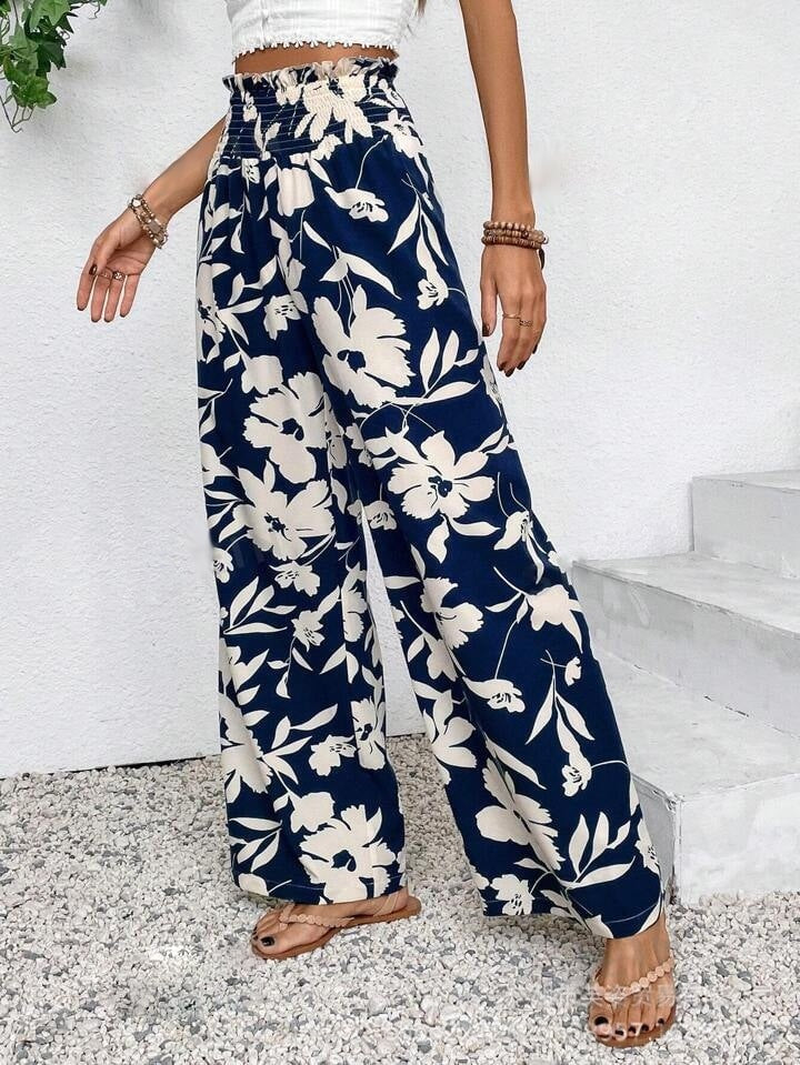Floriana™ | Pantalones Anchos con Estampado Floral